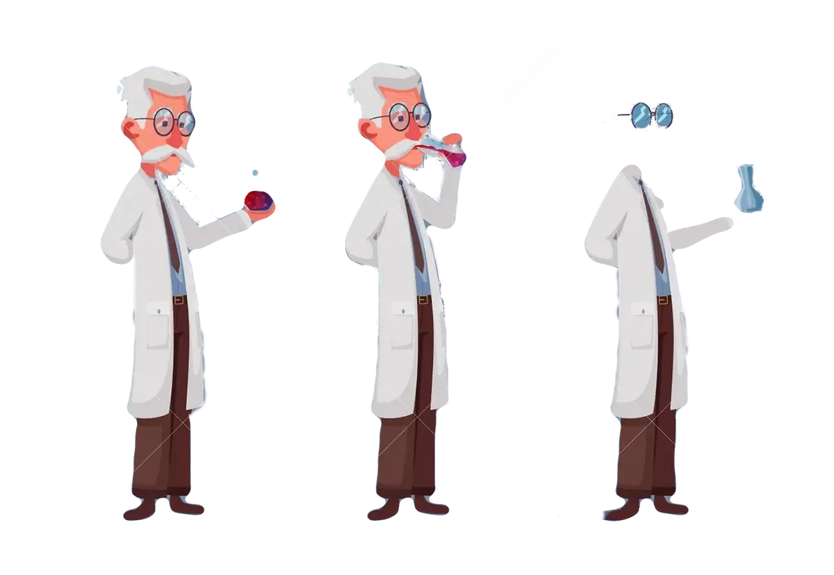 Scientist drinking a digital potion